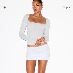 Skims NWT cotton scoop neck long sleeve